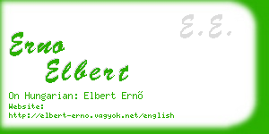 erno elbert business card
